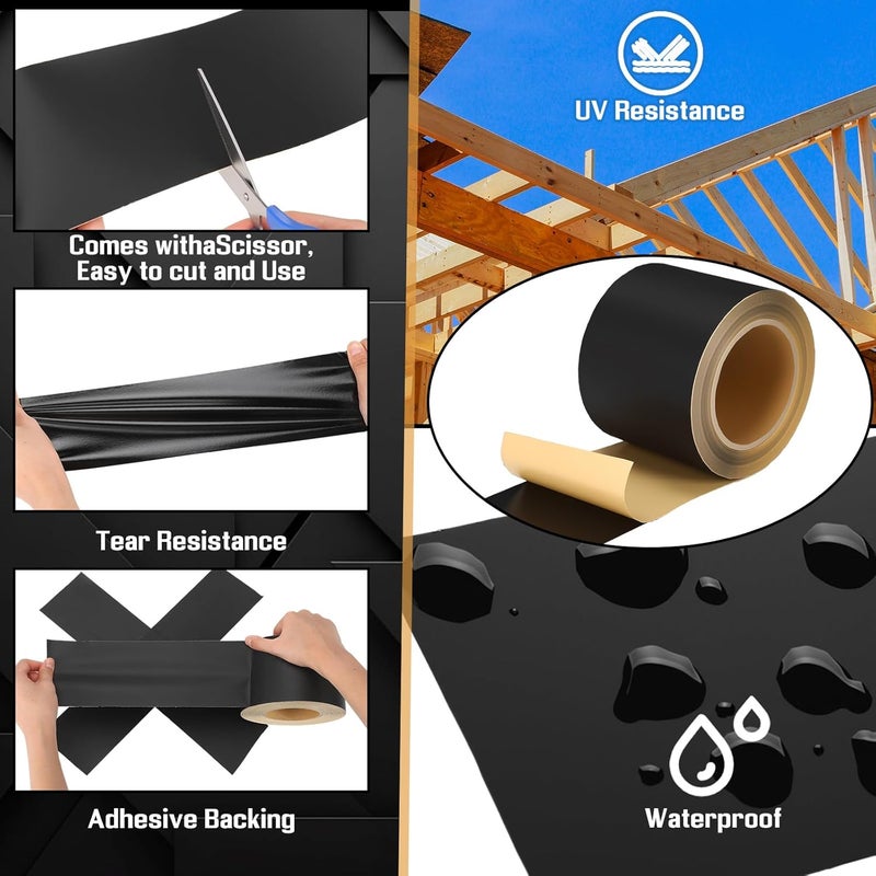 Feifeiya Window Flashing Tape 3.75 Inch x 100 ft Acrylic Adhesive UV Resistant Flashing Tape Waterproof, Self Adhesive & Self Sealing for Window and Door Frames - Image 4